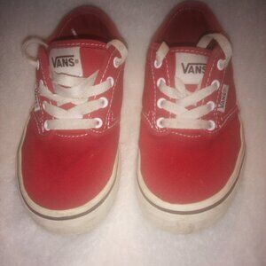 Red vans kids shoes